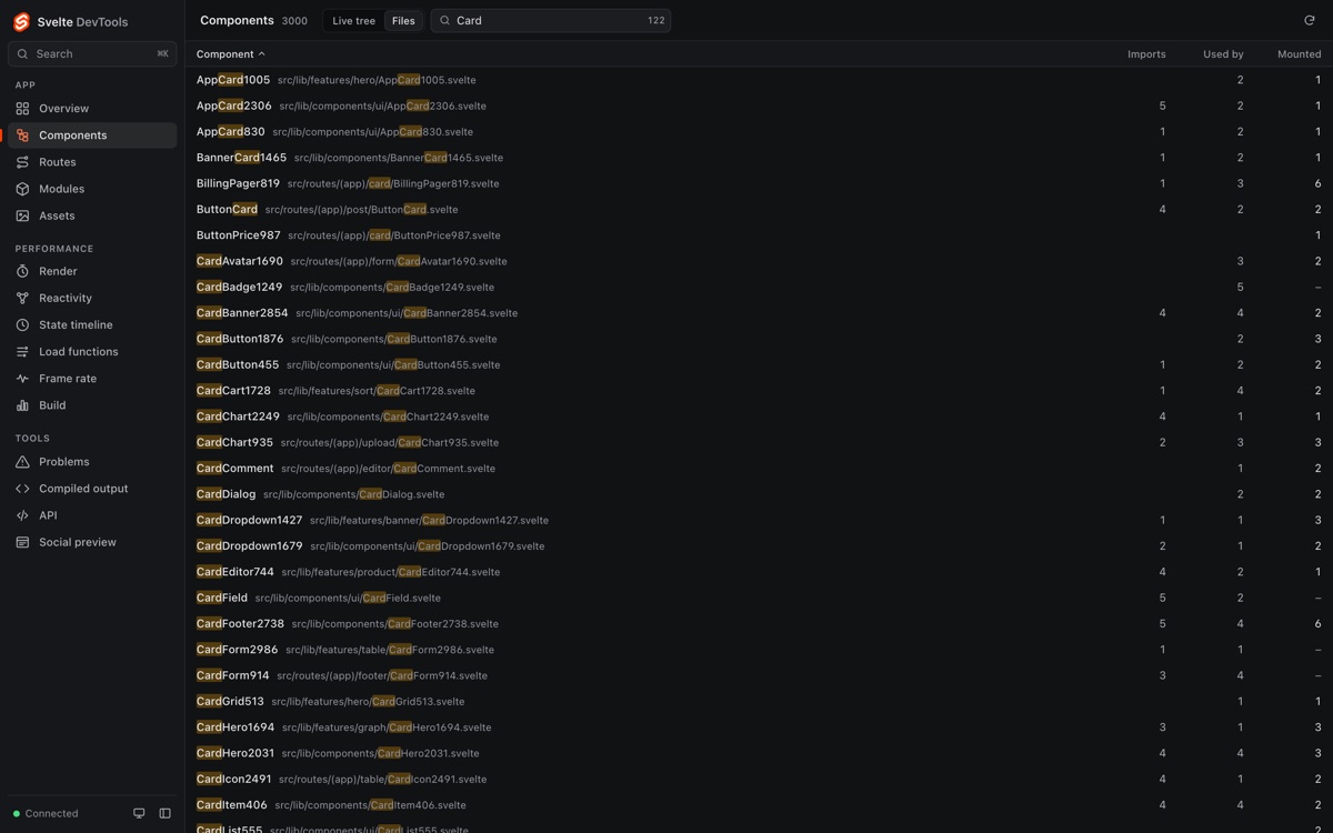 Components screenshot 2