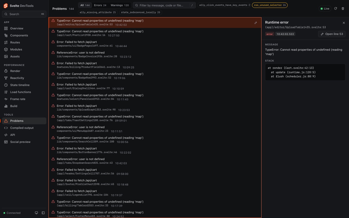 Problems screenshot 1