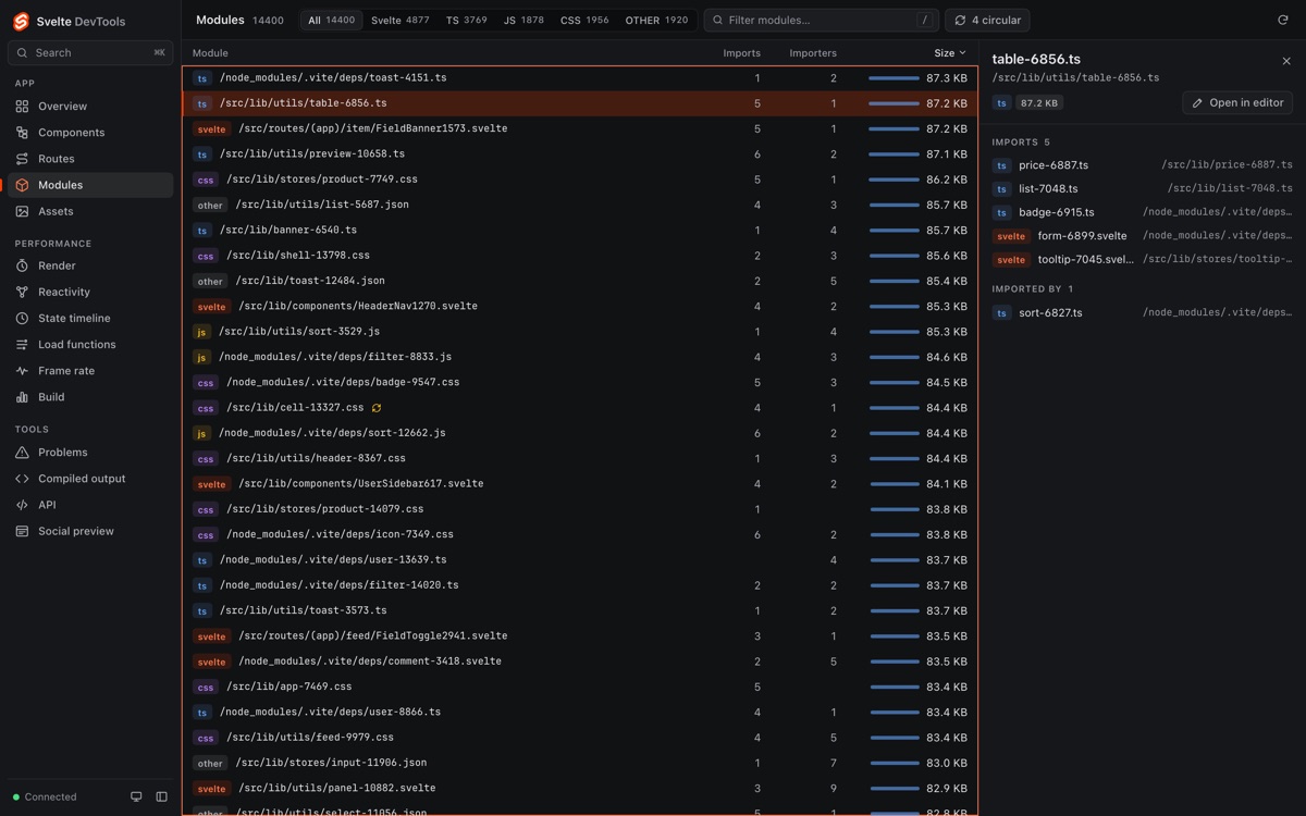 Modules screenshot 1